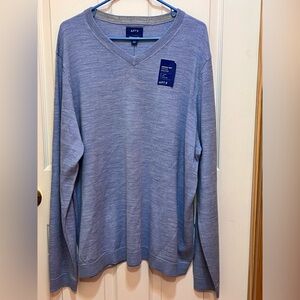 Apt. 9 Blue V-Neck Sweater Classic Knit
